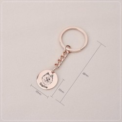 Personalized Single Charm Pet Portrait Keychain Custom Key Ring For Pet Lovers Pet Memorial Gift 
