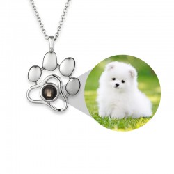 Custom Dog / Cat Photo Paw Pendant Necklace, Personalized Pet Photo Necklace, Mother's Day / Birthday Gift For Pet Person